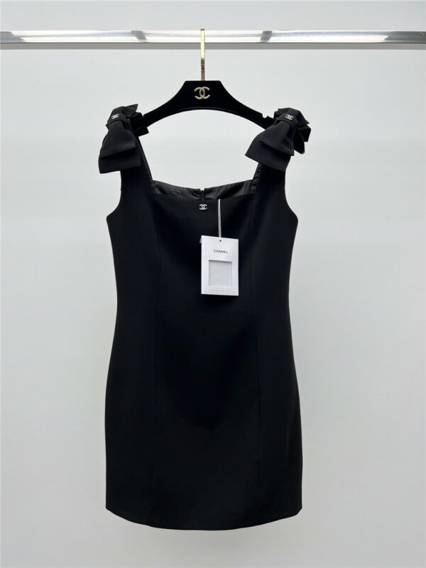 Chanel bow decoration little black dress