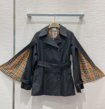 Burberry British Style Cape Trench Coat