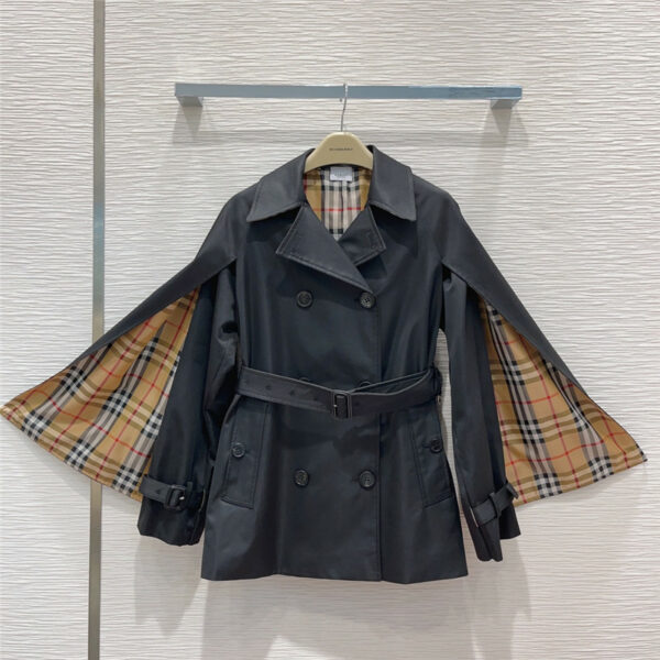 Burberry British Style Cape Trench Coat