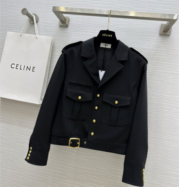 celine Arc de Triomphe button tooling style short coat