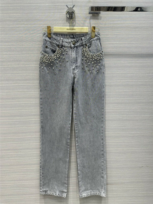 miumiu stone gray jeans