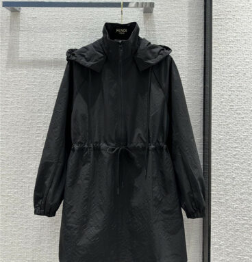 fendi hooded trench coat dress