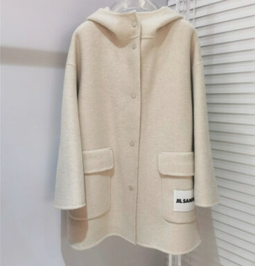 jil sander new hooded long coat coat