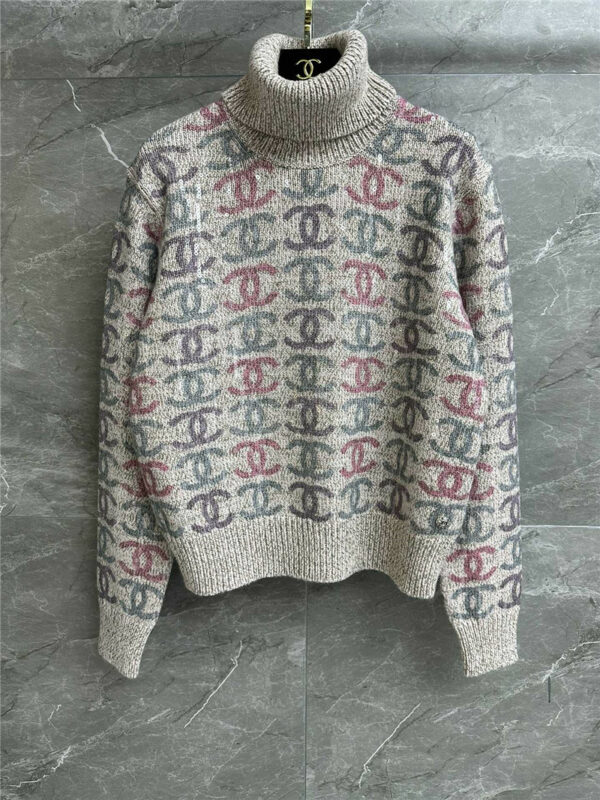 Chanel logo sequin sweater