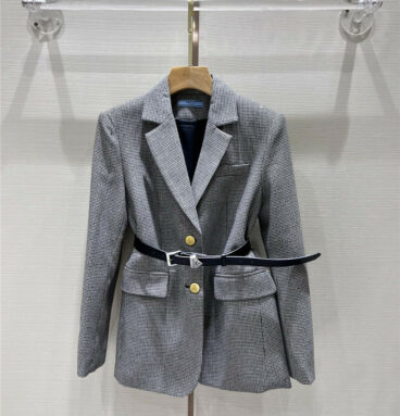 Prada early autumn new houndstooth gold buckle suit