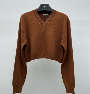 miumiu cashmere cropped sweater