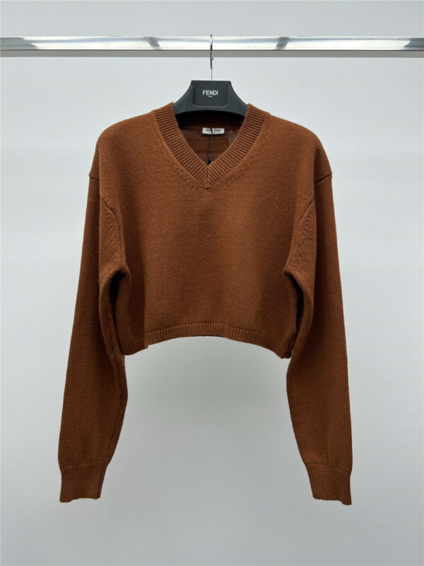 miumiu cashmere cropped sweater