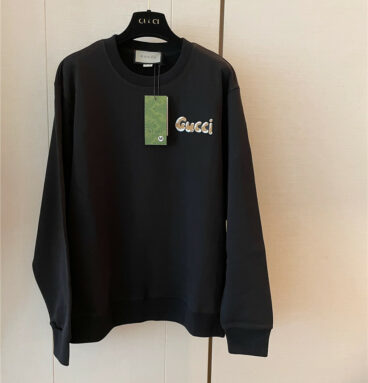 gucci towel embroidered letters sweatshirt