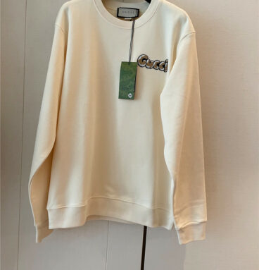 gucci towel embroidered letters sweatshirt