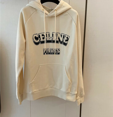 celine early autumn new letter print hooded sweater
