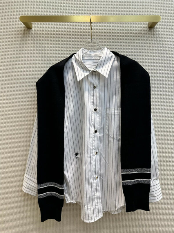 dior shawl striped shirt