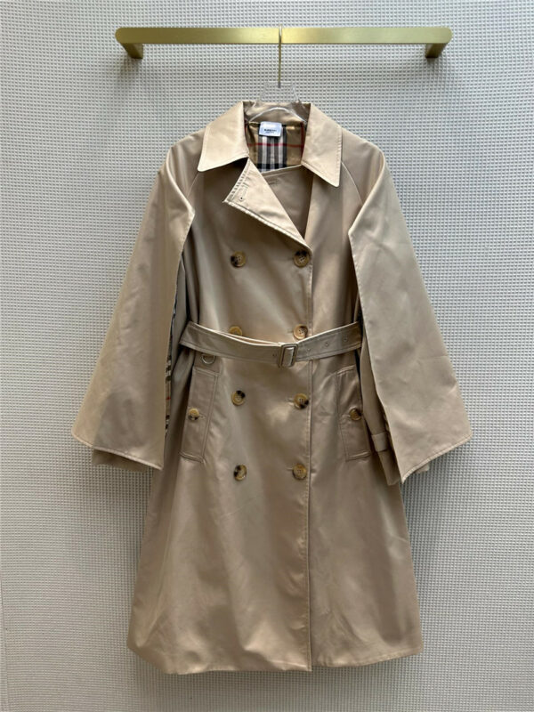Burberry Dolman Sleeve Fake Two-Piece Trench Coat