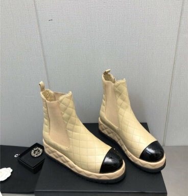 Chanel new rhombus thick-soled elastic ankle boots