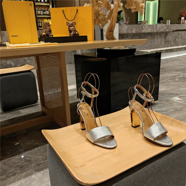 fendi electroplated high heel sandals