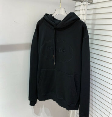 Prada early autumn new embroidered logo hooded sweater