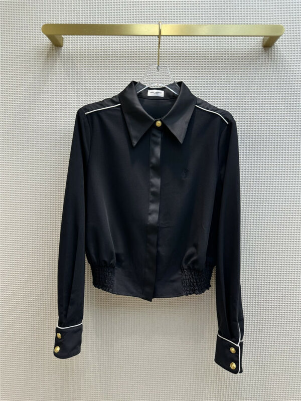 YSL Contrasting Bound Black Shirt