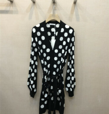 MaxMara mid-length polka-dot cashmere-knit cardigan