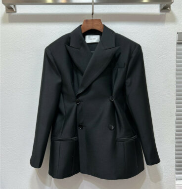 THE ROW Black Double Breasted Blazer