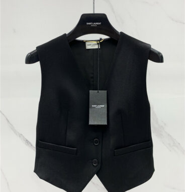 YSL new wool stitching acetate vest