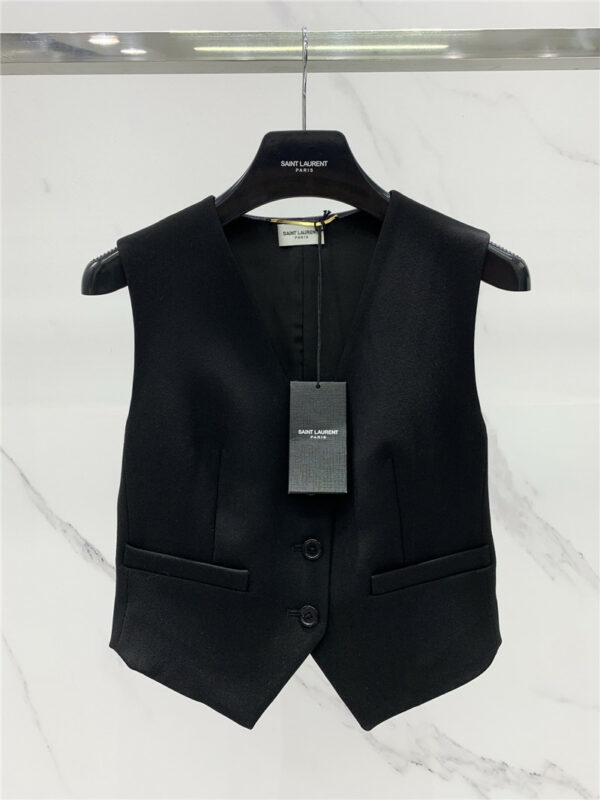 YSL new wool stitching acetate vest
