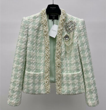 Balmain Bejeweled Tweed Jacket