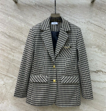 celine early autumn new suit houndstooth jacket