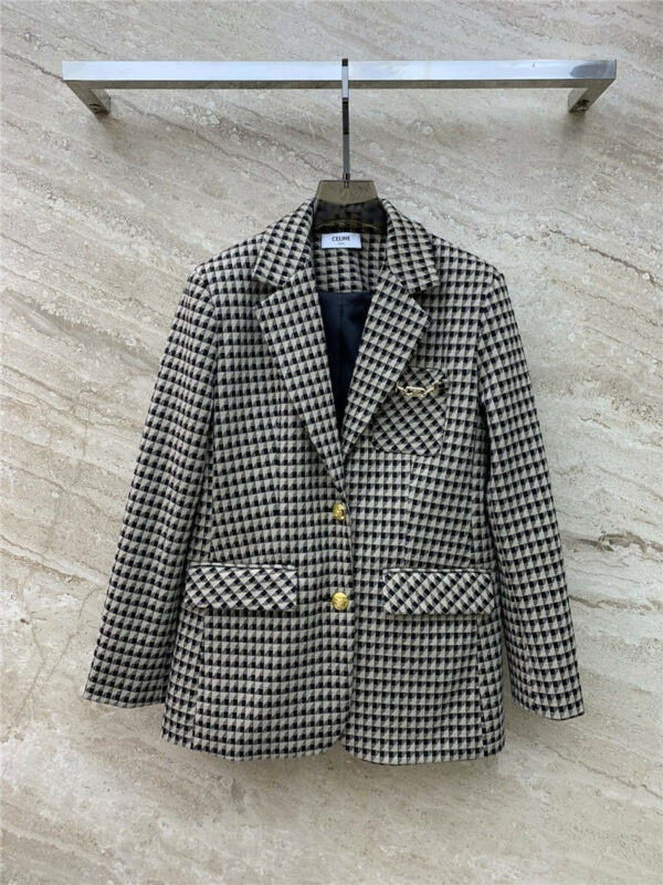 celine early autumn new suit houndstooth jacket