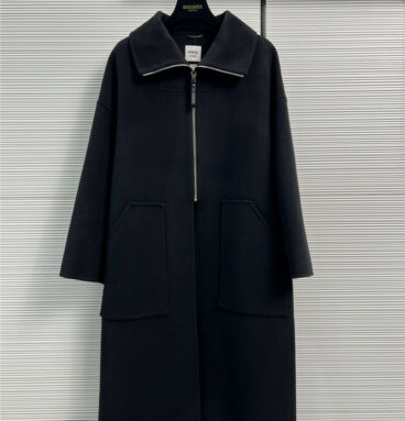 Hermès half-zip reversible cashmere coat