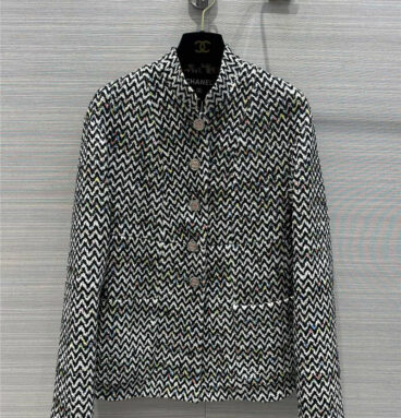 Chanel colored yarn woven soft tweed coat