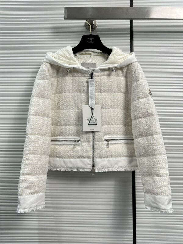 moncler knit shell hooded down jacket