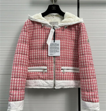 moncler knit shell hooded down jacket