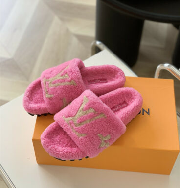 louis vuitton LV new sheepskin wool slippers