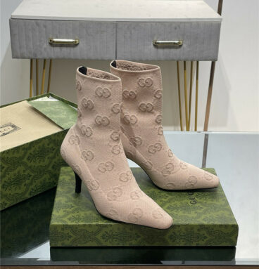gucci new GG knitted ankle boots