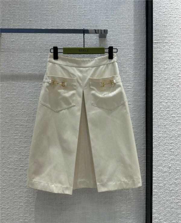 gucci sheer cream A-line skirt