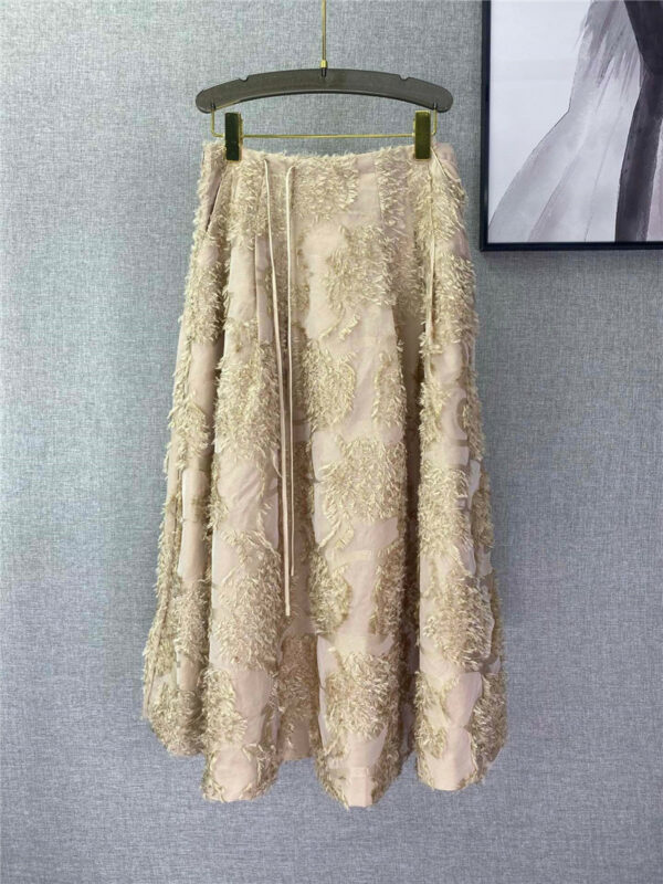 dior vintage tassel jacquard long skirt