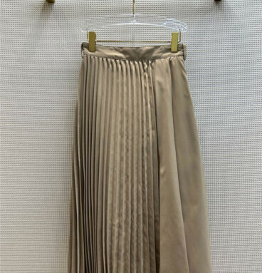 Dior khaki accordion pleated design long skirt