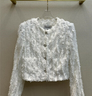 chanel lace fur edge small coat