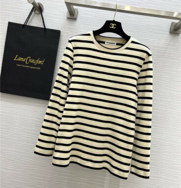 jil sander striped long sleeve sweater