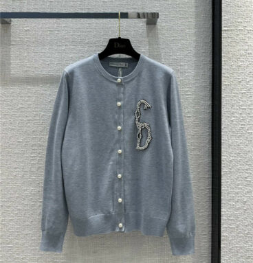 Dior autumn and winter new pearl button knitted cardigan