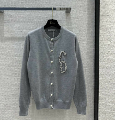 Dior autumn and winter new pearl button knitted cardigan