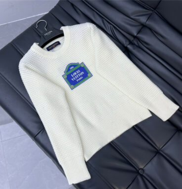 louis vuitton LV leather knitted sweater