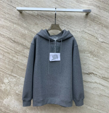 alexander wang fine flash series gray sports hooded sweater