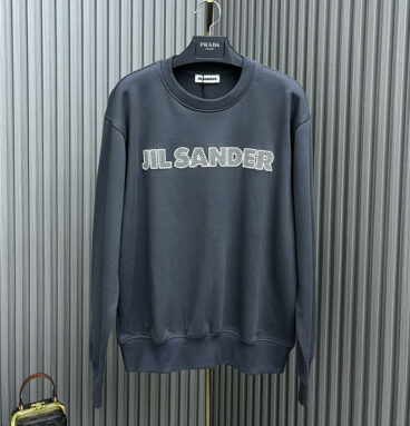 jil sander embroidered lettering crewneck sweatshirt