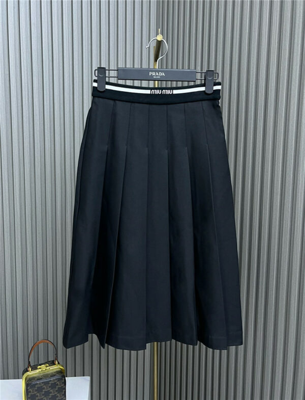 miumiu mid length pleated skirt