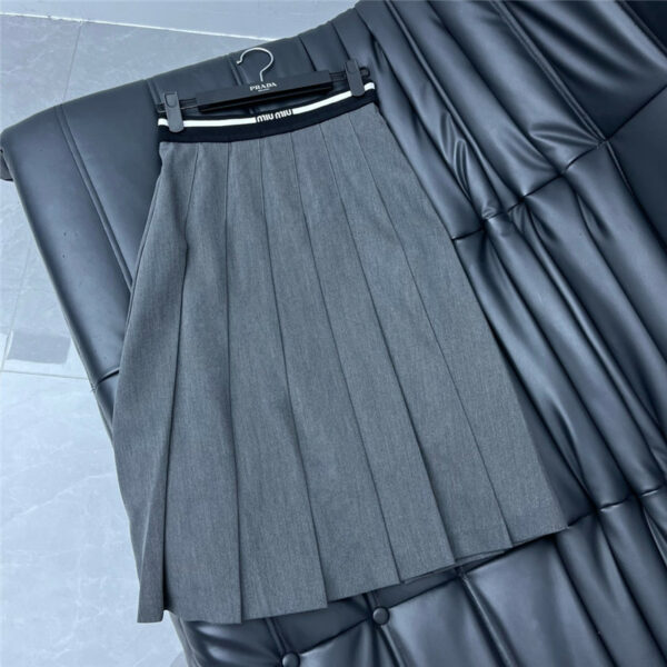 miumiu mid length pleated skirt