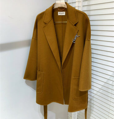 YSL mid-length two-pocket wool coat