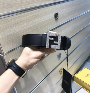 fendi belt in calfskin with printed canvas bottom