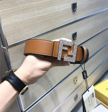fendi belt in calfskin with printed canvas bottom