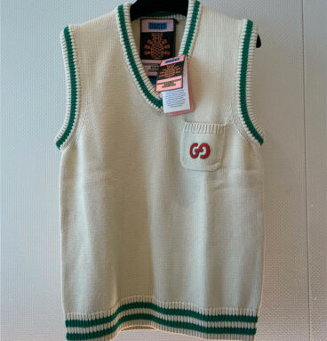 gucci new early autumn pineapple embroidery vest vest