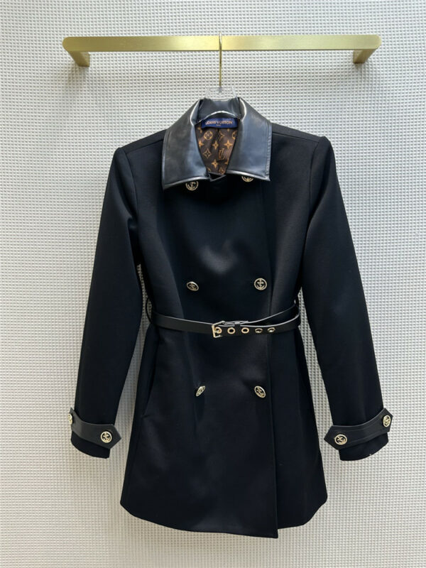 louis vuitton LV double breasted mid length trench coat